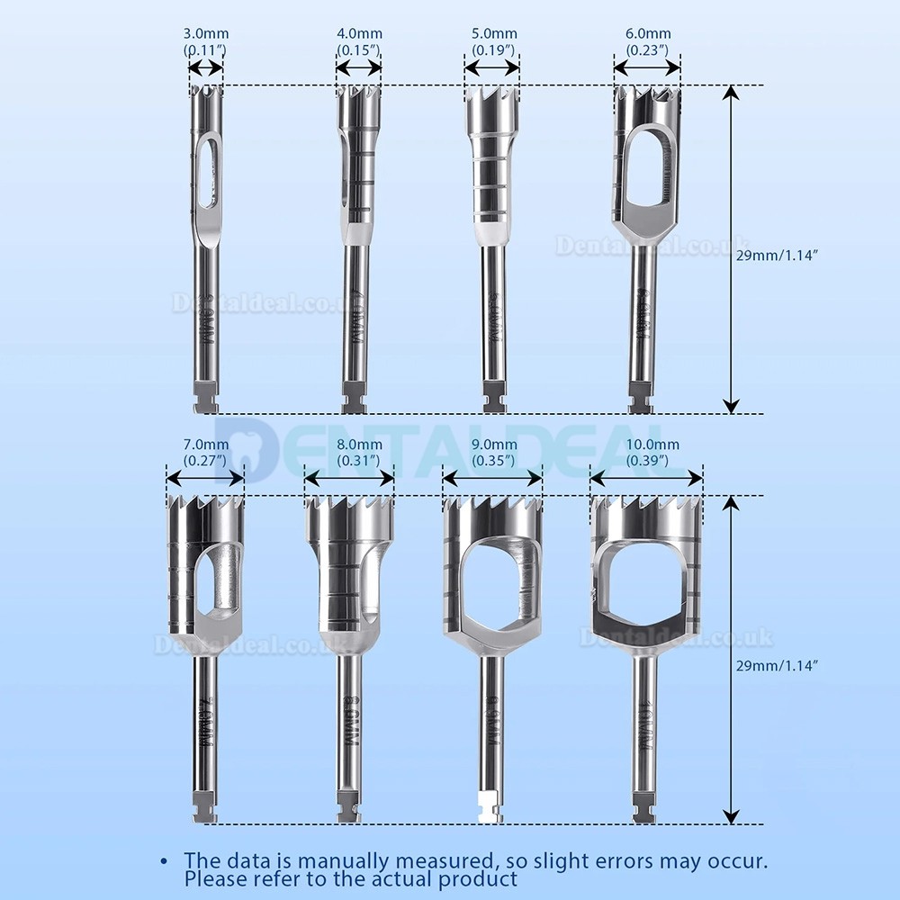 8Pcs/Set Dental Implant Bone Trephine Drill Kit
